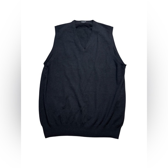 ✨ Forte 100% Cashmere Black Sweater Vest V-Neck Pullover Men’s L ✨ - Picture 1 of 4